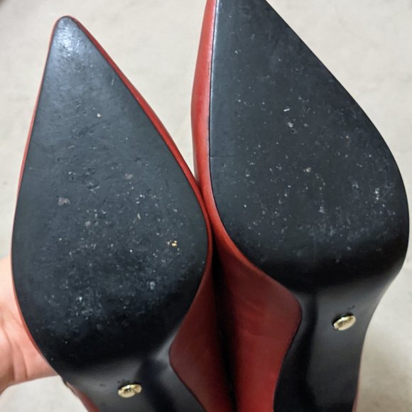 Charles and Keith Red Pumps w/ Ankle Strap/Cuff - Picture 10 of 12